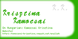 krisztina kamocsai business card